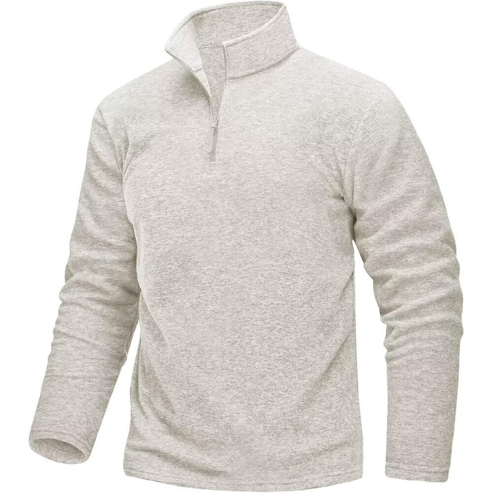 Mens Quarter Zip Sweatshirt Long Sleeve Pullover 1/4 Zip Up Golf Shirt for Men W